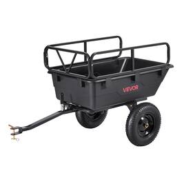 VEVOR - Garden Utility Trailer, 10 Cu. Ft 500lbs, ATV UTV Hauling Trailer, Tow Behind Poly Dump Cart with 16" Tires - Black