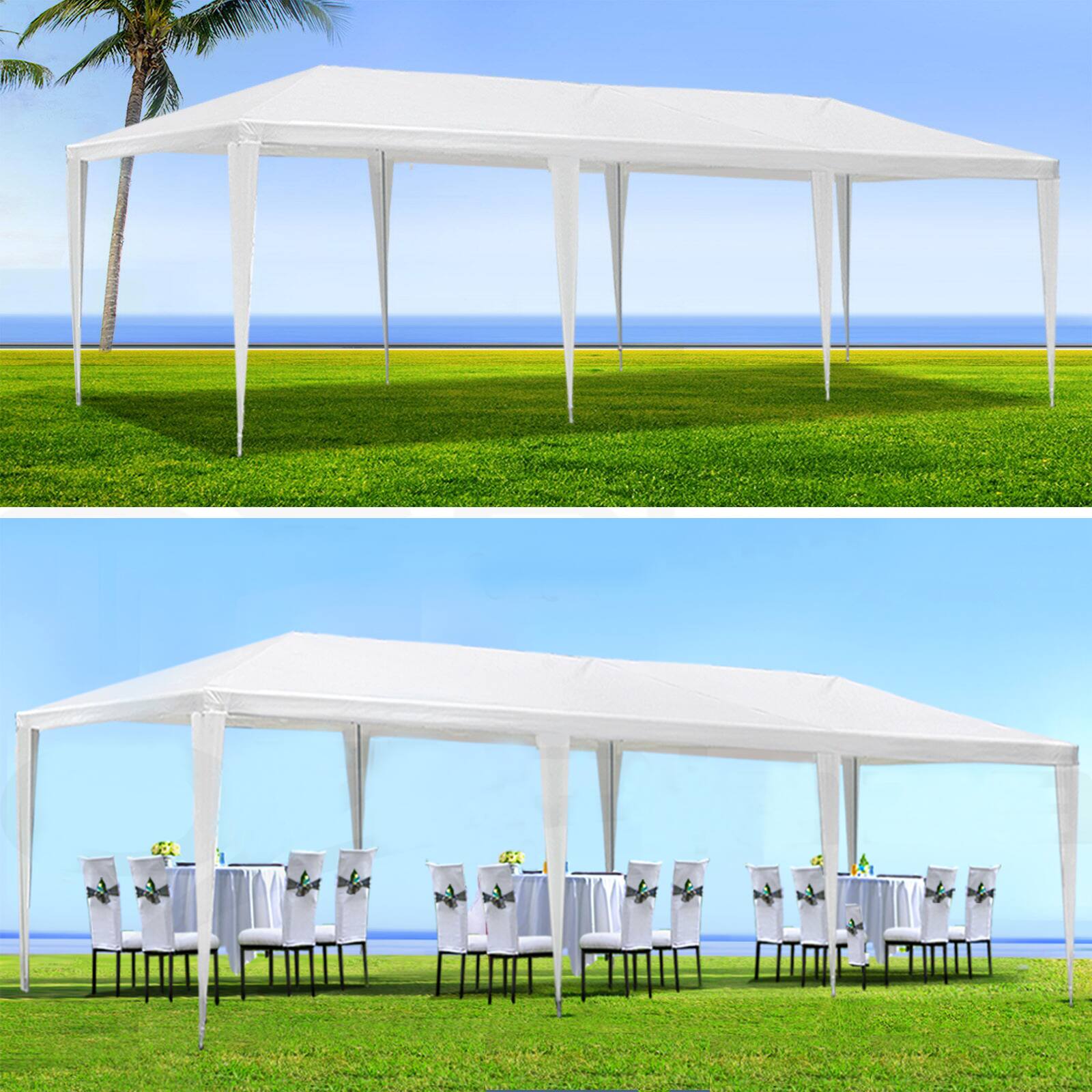 Left. LOVMOR - 10 x 30 FT Canopy Tent Wedding Party Canopy Tent Outdoor Garden Patio White.