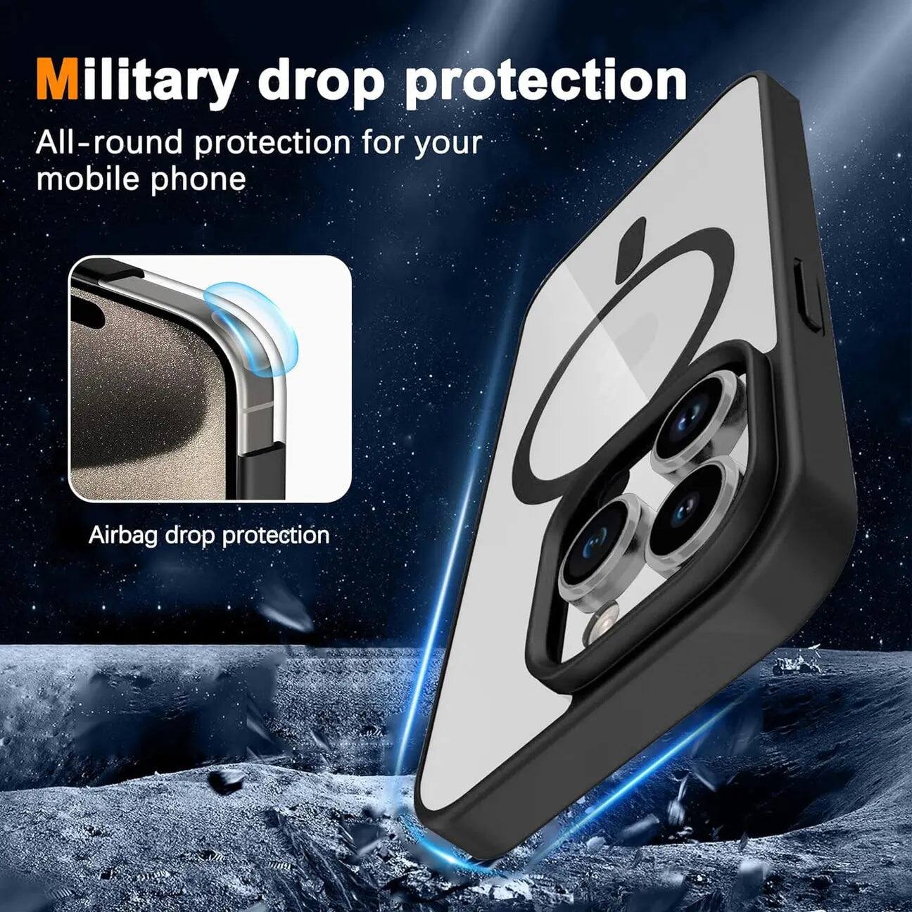 Military drop protection  
All-round protection for your mobile phone  
Airbag drop protection