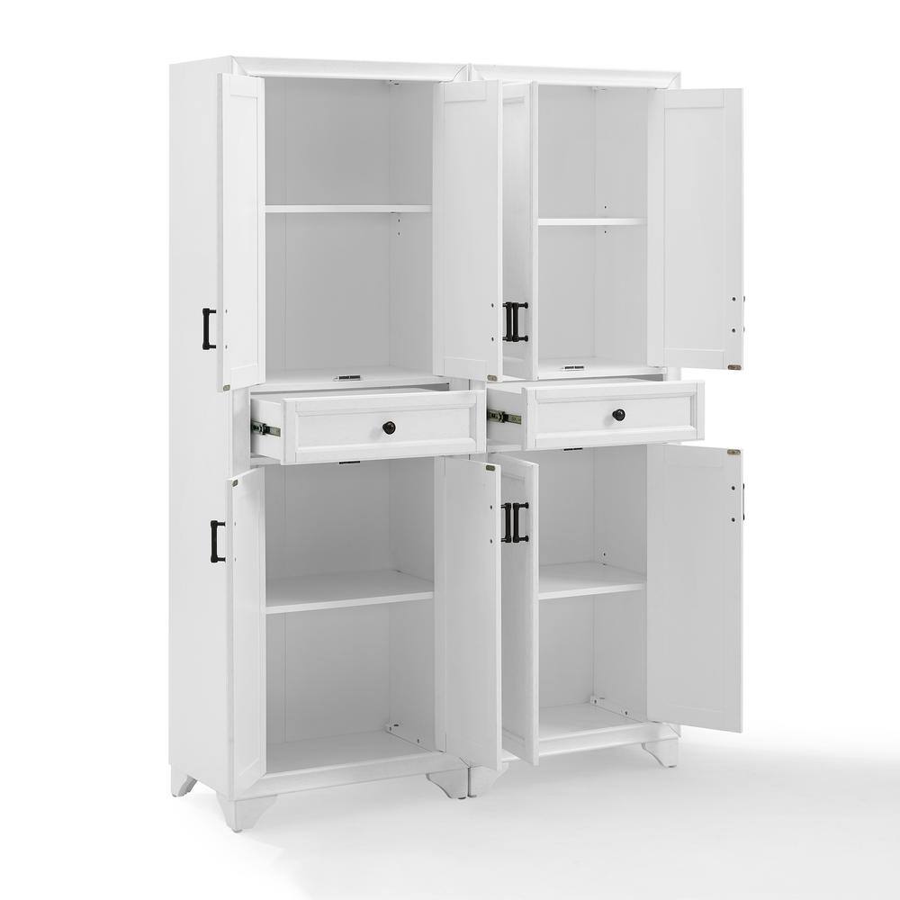 Alt View 5. Crosley Furniture - Tara 2-Piece Kitchen Storage Pantry Set - 2 Pantries - Distressed White.
