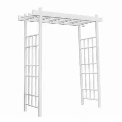 Front. Dura-Trel - Dura-Trel Bakersfield 28 x 72 x 82 Inch PVC Vinyl Outdoor Garden Patio Arbor - White.