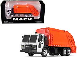 Mack LR with McNeilus Rear Load Refuse Body 1/87 (HO) Diecast Model by First Gear - Orange and White