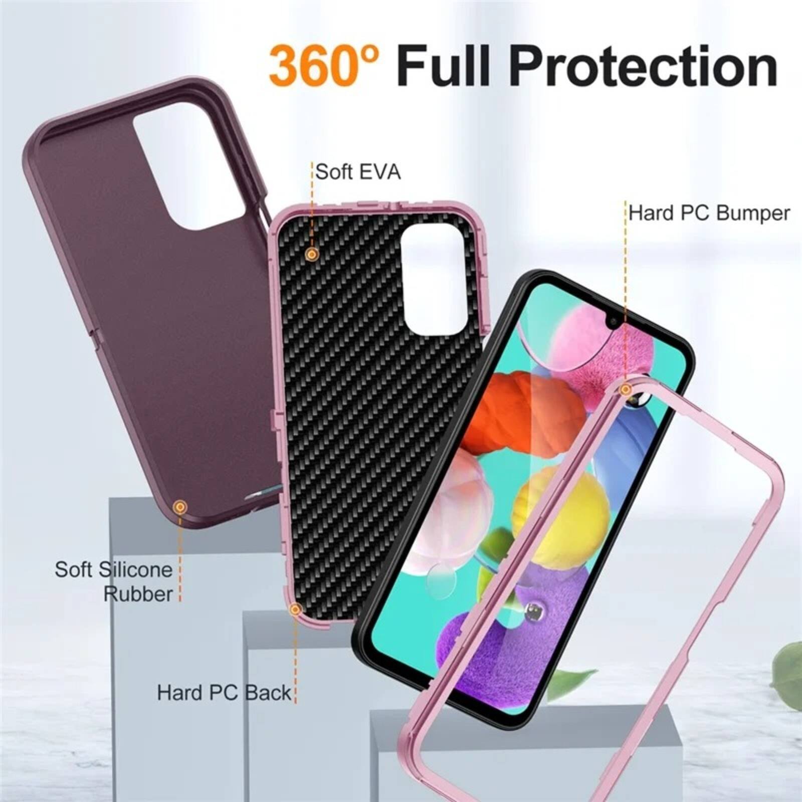 360° Full Protection

- Soft EVA
- Hard PC Bumper
- Soft Silicone Rubber
- Hard PC Back