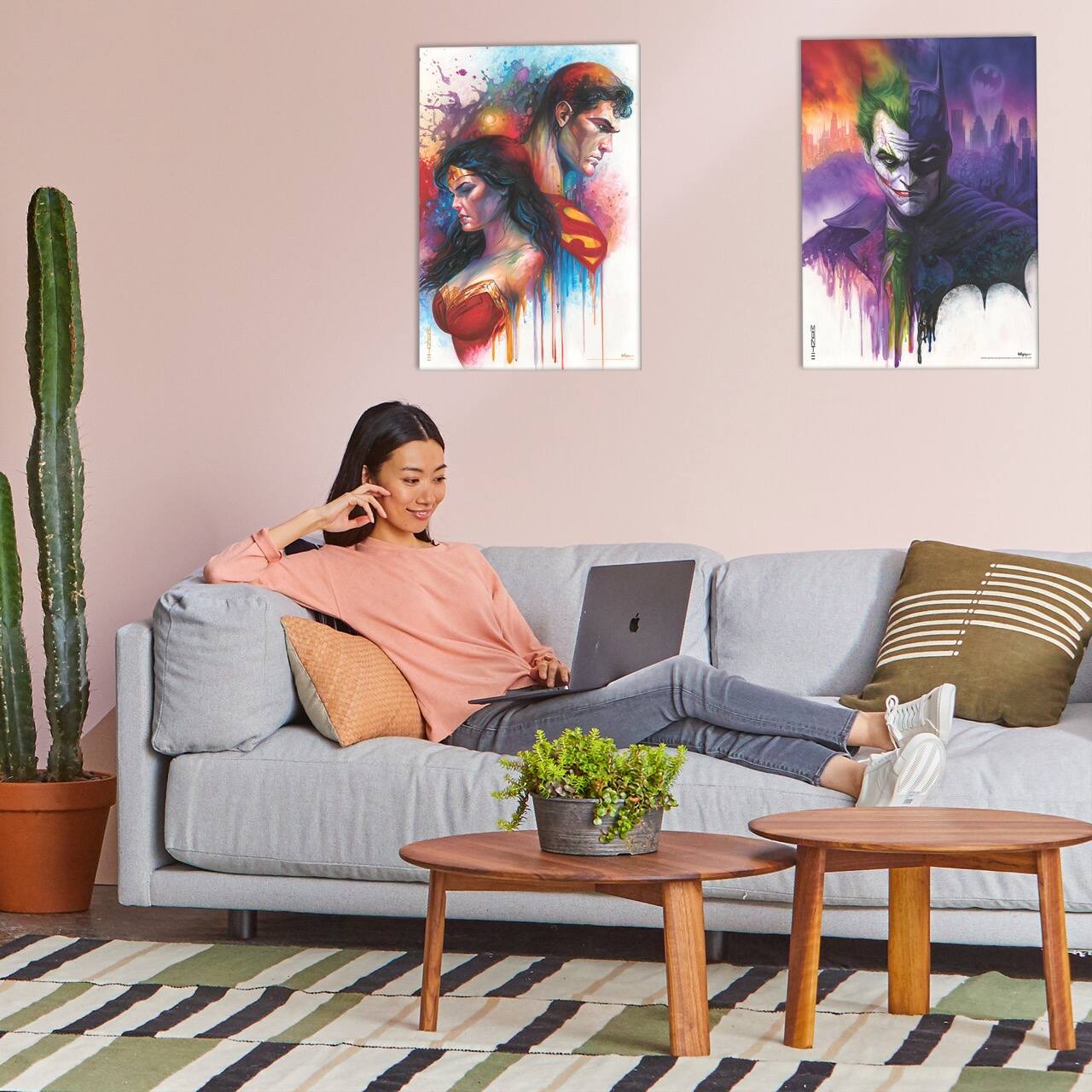 Angle. Trend Setters - DC Comics (Two of a Kind by Monte Moore) MightyPrint™ Wall Art - Multicolor.