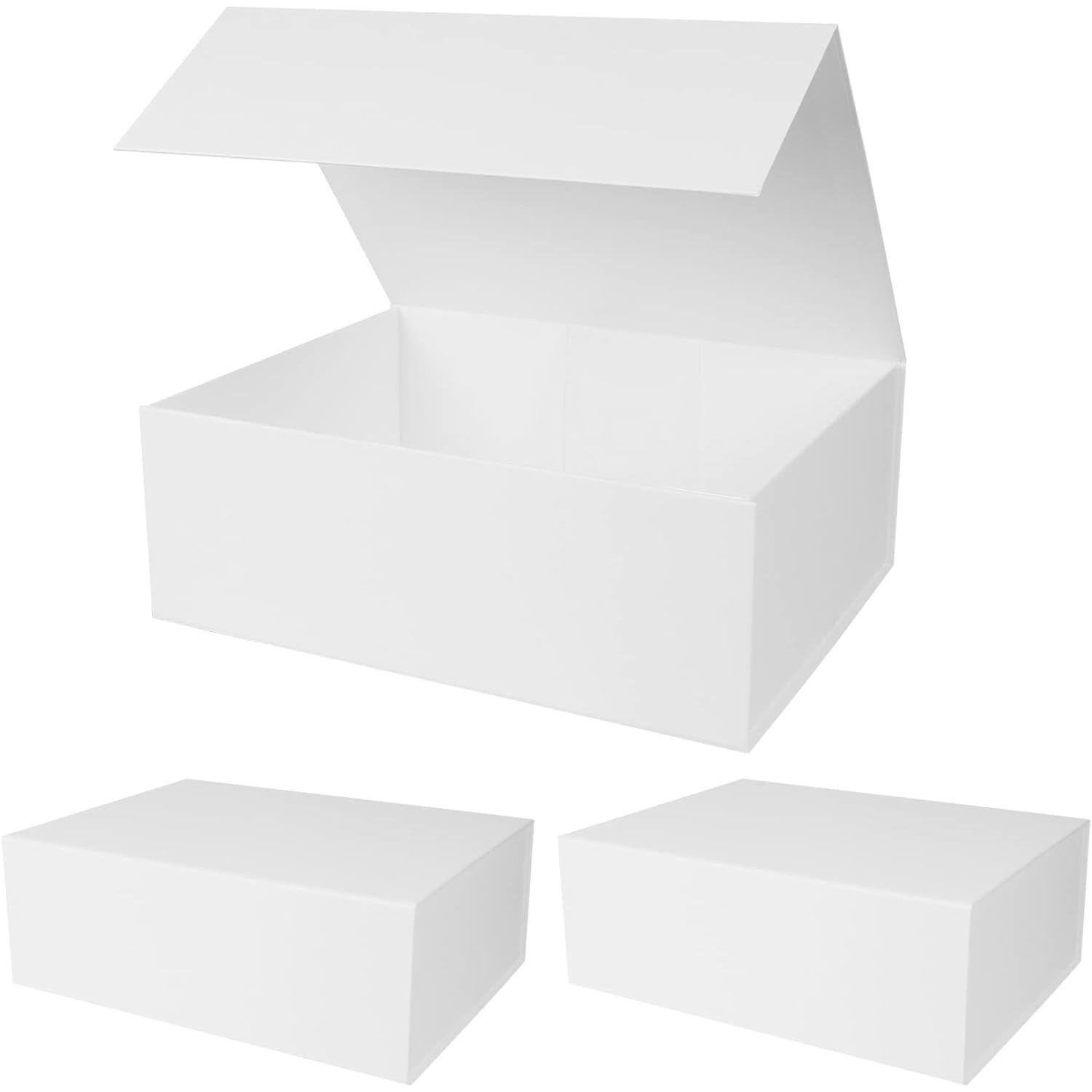 Alt View 1. Paradigms Interiors - White Gift Boxes With Magnetic Lids For Presents Bridesmaid Proposal Box 13 3 Inch Large Rectangle Collapsi... - Black-Medium-1 Count (Pack of 1).