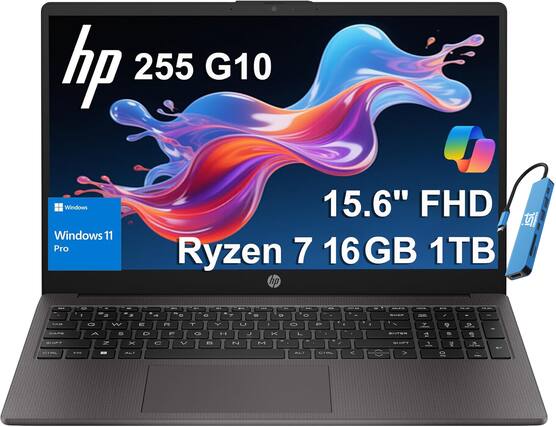 hp 255 G10
15.6" FHD
Windows 11 Pro
Ryzen 7
16GB
1TB