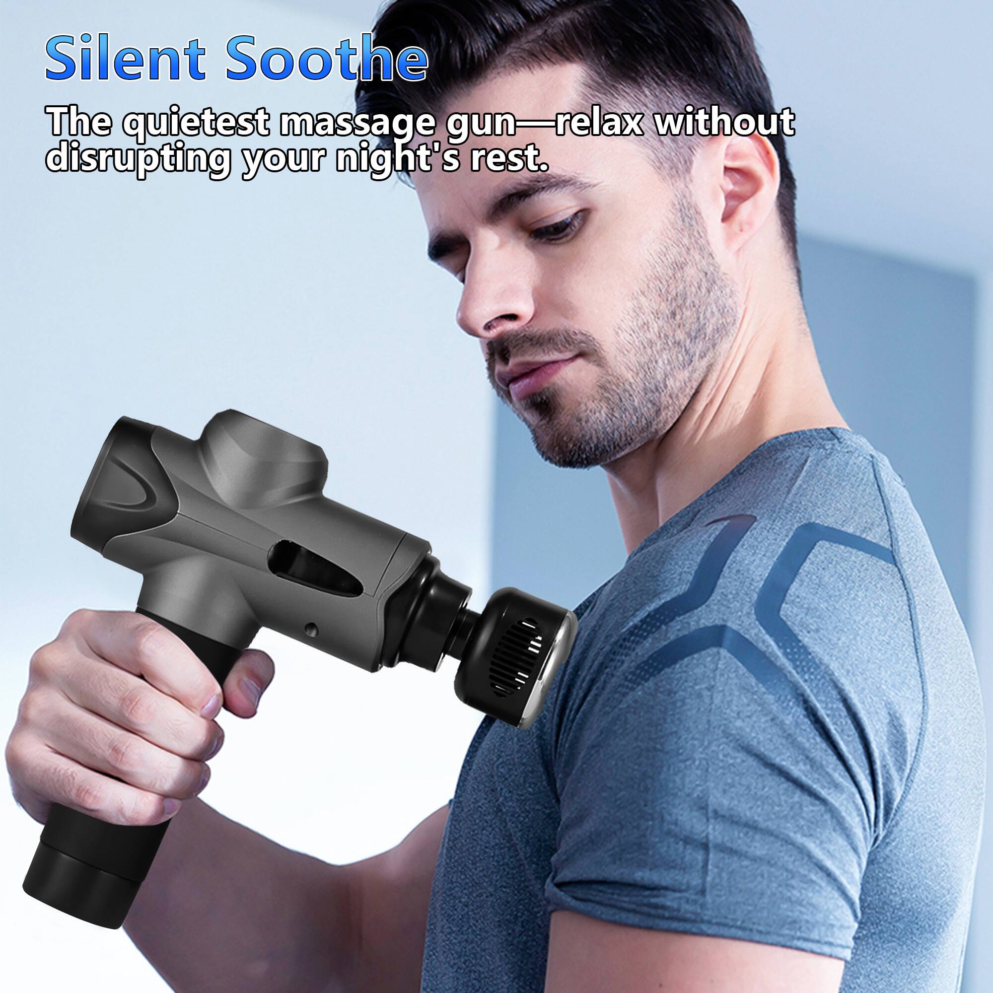 Silent Soothe  
The quietest massage gun—relax without disrupting your night's rest.