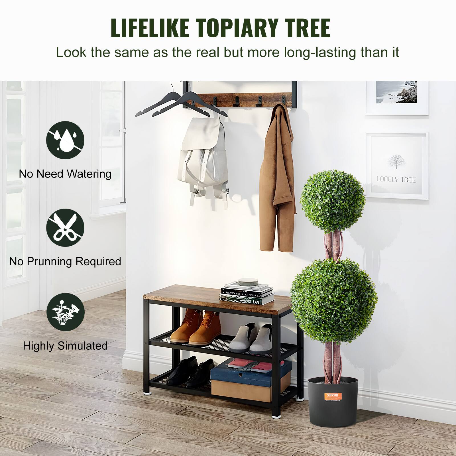 LIFELIKE TOPIARY TREE  
Look the same as the real but more long-lasting than it  

No Need Watering  
No Prunning Required  
Highly Simulated  

LONELY TREE