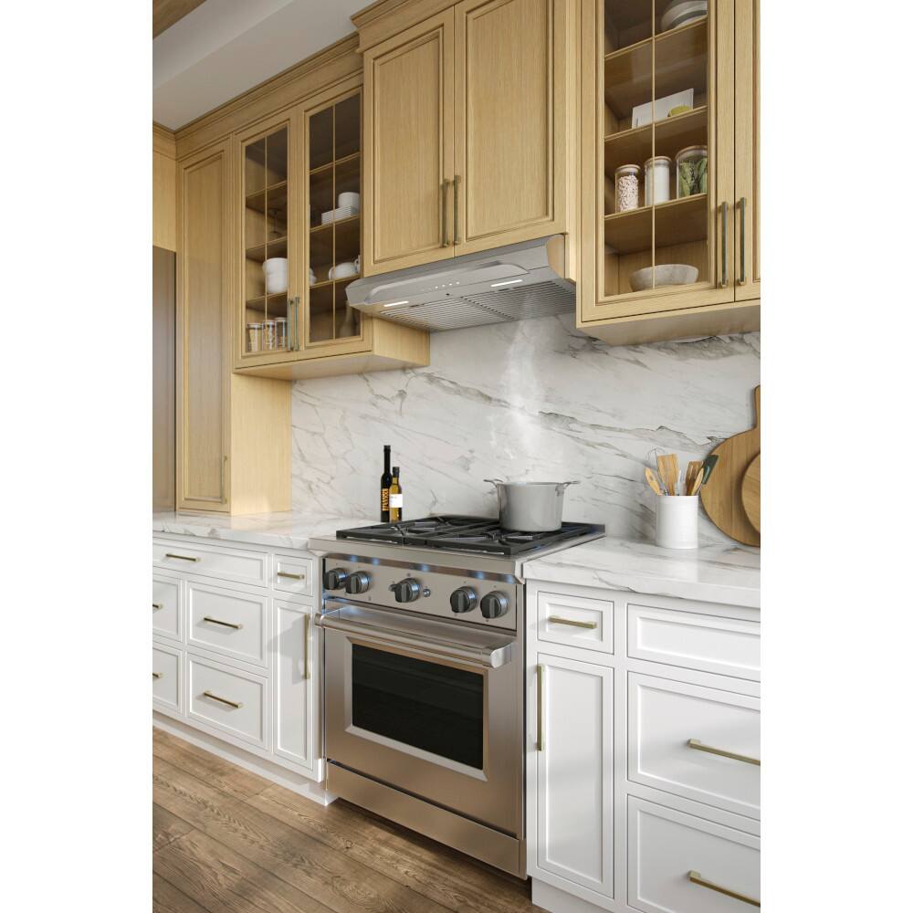 Alt View 10. Broan - Alta 30-Inch 640 MAX Blower CFM 0.8 Sones Stainless Steel Range Hood - Stainless Steel.