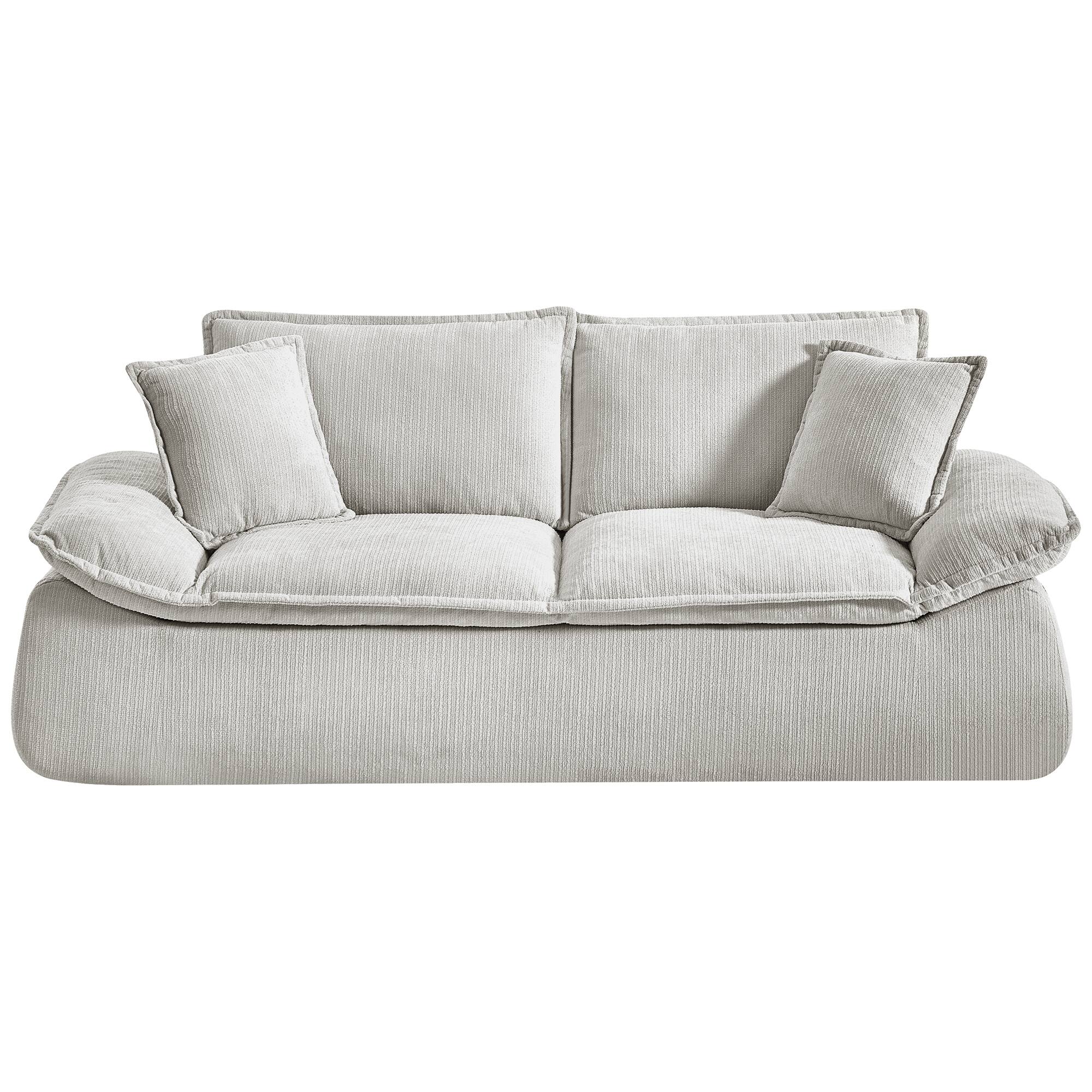 Alt View 7. Meqiodas - Boneless Loveseat, 2-Seater Boneless Sofa with Removable Cushions & 2 Pillows, Small Couch for Living Room, Apartments - Gray.