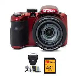 Kodak - PIXPRO AZ425 Astro Zoom Camera with 32GB Card and Camera Case - Red
