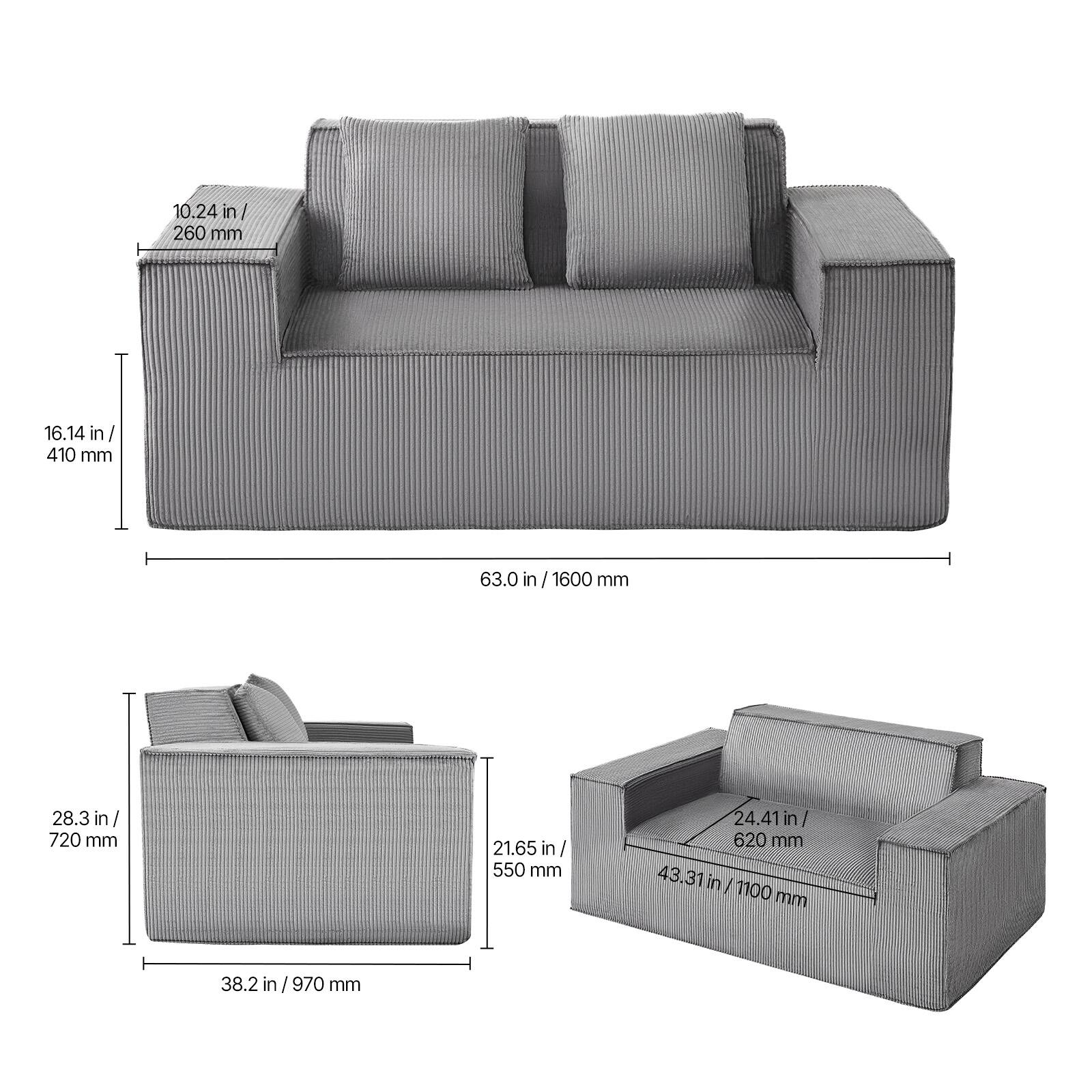 10.24 in / 260 mm  
16.14 in / 410 mm  
63.0 in / 1600 mm  
28.3 in / 720 mm  
21.65 in / 550 mm  
24.41 in / 620 mm  
43.31 in / 1100 mm  
38.2 in / 970 mm