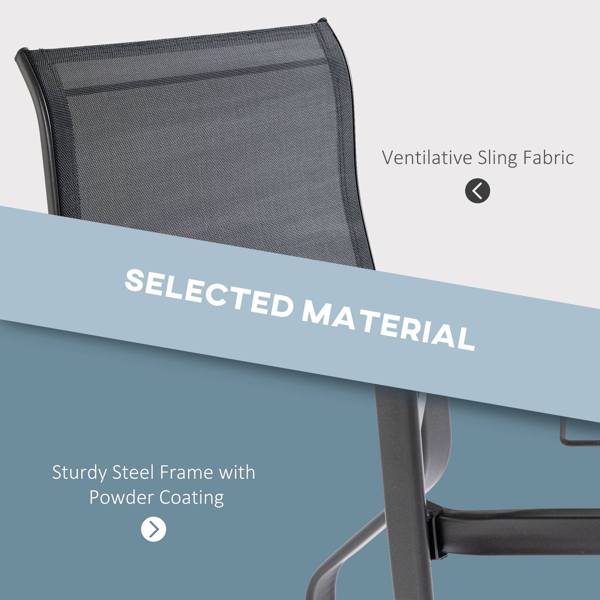 SELECTED MATERIAL
Ventilative Sling Fabric
Sturdy Steel Frame with Powder Coating