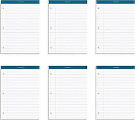TOPS - Docket Notepads, 8.25" x 11.75", Wide, 100 Sheets/Pad, 6 Pads/Pack - White