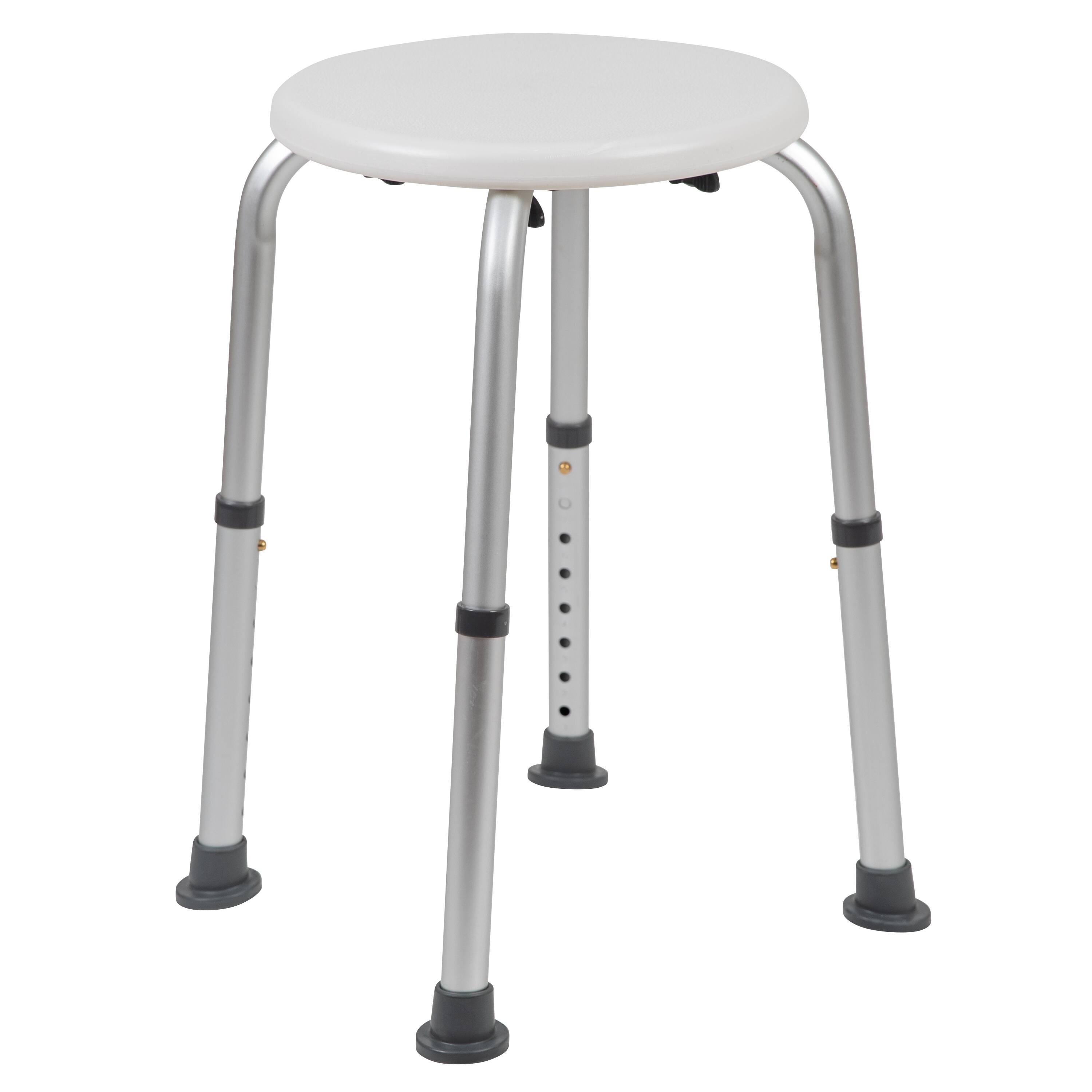 Alt View 9. Emma + Oliver - Tool-Free 300 Lb. Capacity, Adjustable Bath & Shower Stool - White.