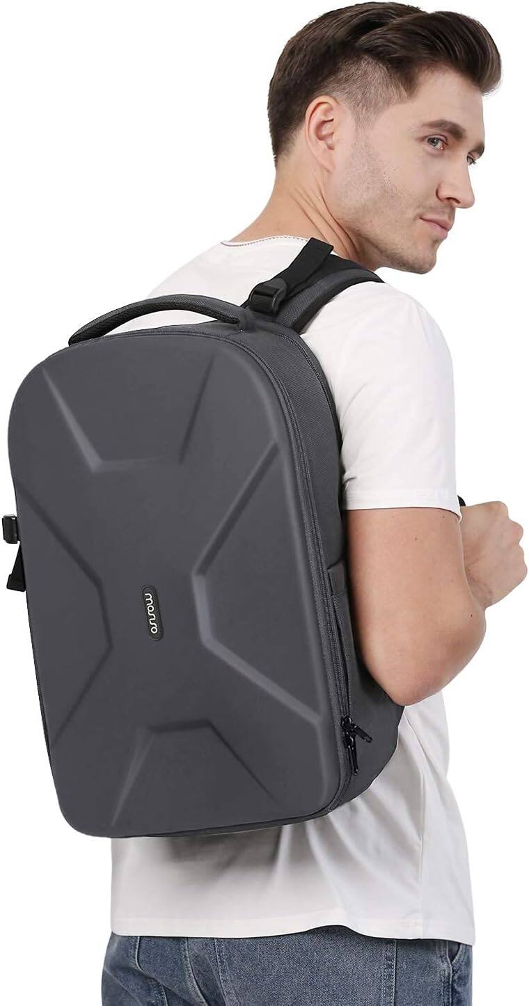 Alt View 2. mosiso - Camera Backpack 15-16 inch Waterproof Hardshell Camera Bag with Tripod Holder&Laptop Compartment - Gray.