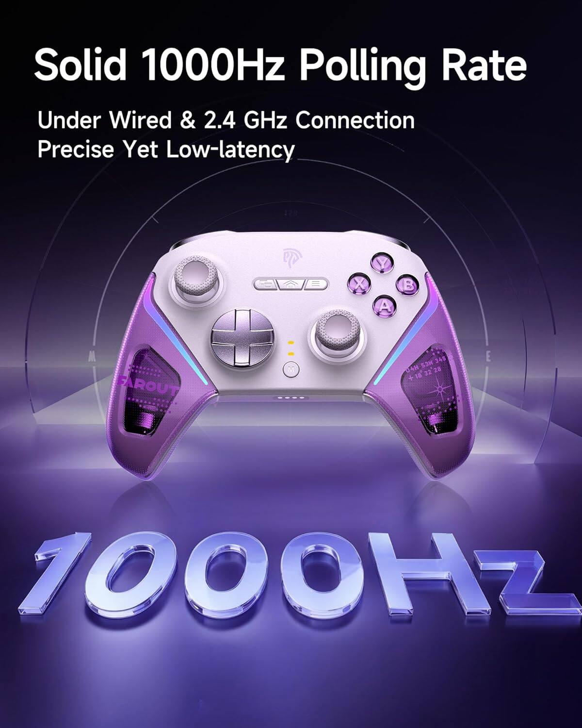 Solid 1000Hz Polling Rate  
Under Wired & 2.4 GHz Connection  
Precise Yet Low-latency  

1000HZ