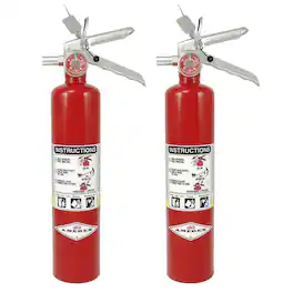 Amerex - B417, 2.5 lb. ABC Class A B C Fire Extinguisher with Wall Bracket, 2 Pack