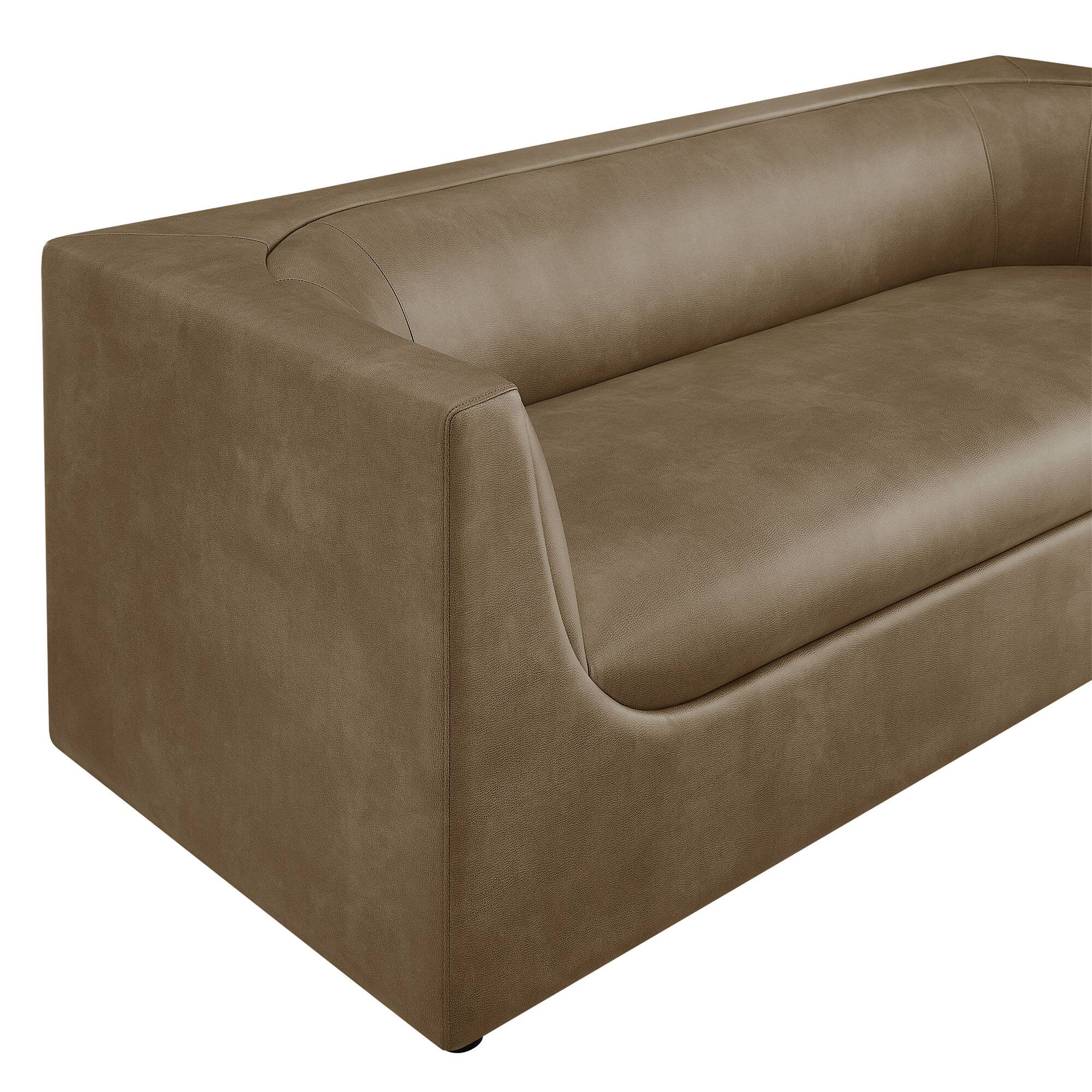 Alt View 6. Modway - Hilda 86" Curved Back Vegan Leather Sofa by Modway - Mushroom.