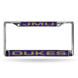 Rico Industries - James Madison Dukes Chrome Metal Laser Cut License Plate Frame - Multi