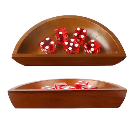 Front. GSE Games & Sports Expert - Solid Wood Craps Dice Boat, Casino Dice Storage Boat for Craps Dice Game.