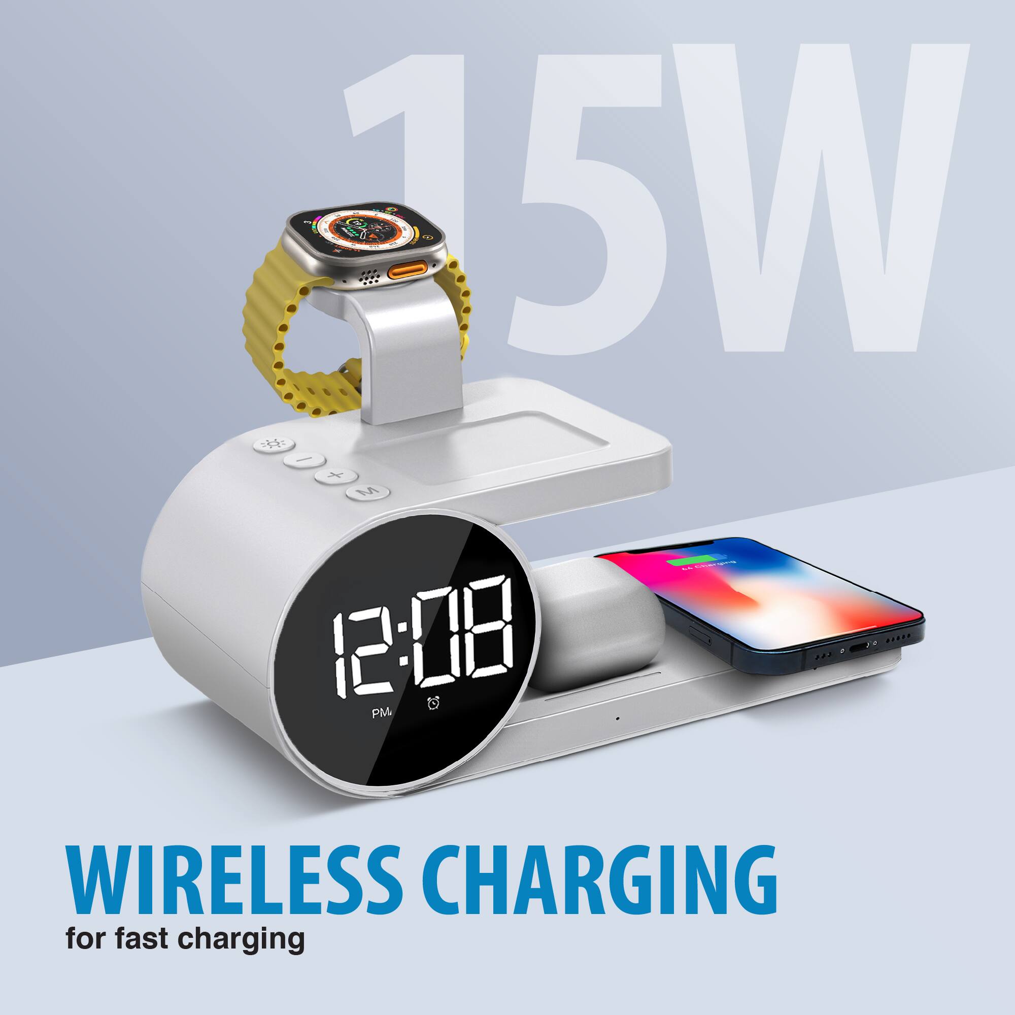 SA 15W ... / o M - 12:08 PM WIRELESS CHARGING for fast charging