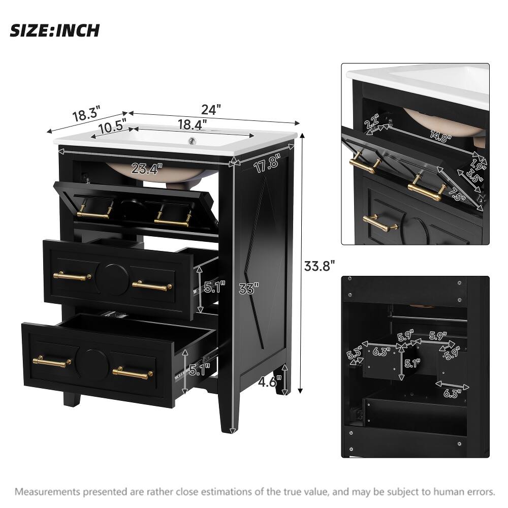 SIZE: INCH

18.3" 24" 10.5" 18.4" 23.4"
17.8"
14.8" 3.5" 7.5"
5.1" 33"
33.8"
5.1"
M 4.6
5.9" 5.9" 4" 5.3" 6.3" 5.9" 5.1" 6.3"

Measurements presented are rather close estimations of the true value, and may be subject to human errors.