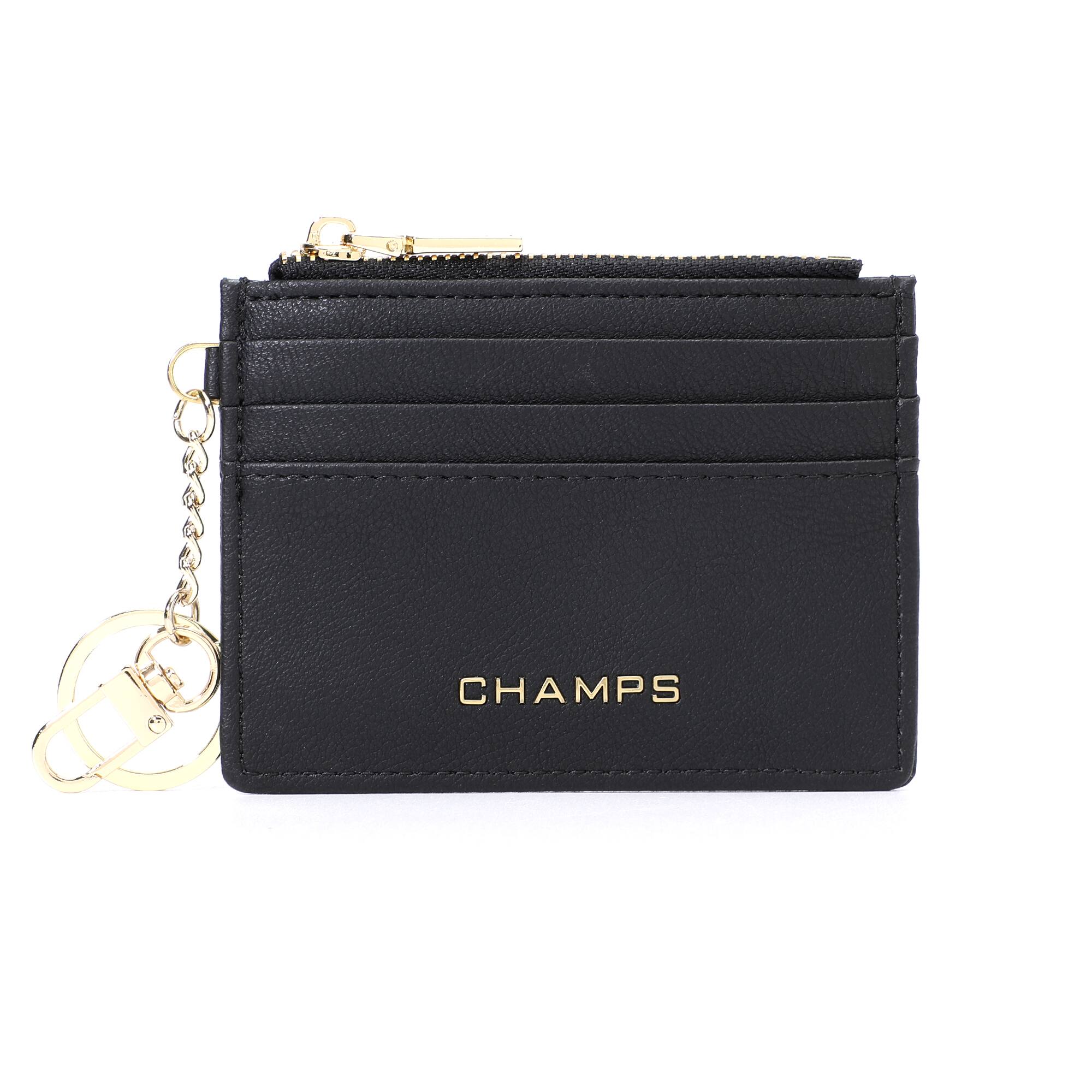 Front. Champs - Iconic Collection Keychain Cardholder - Black.