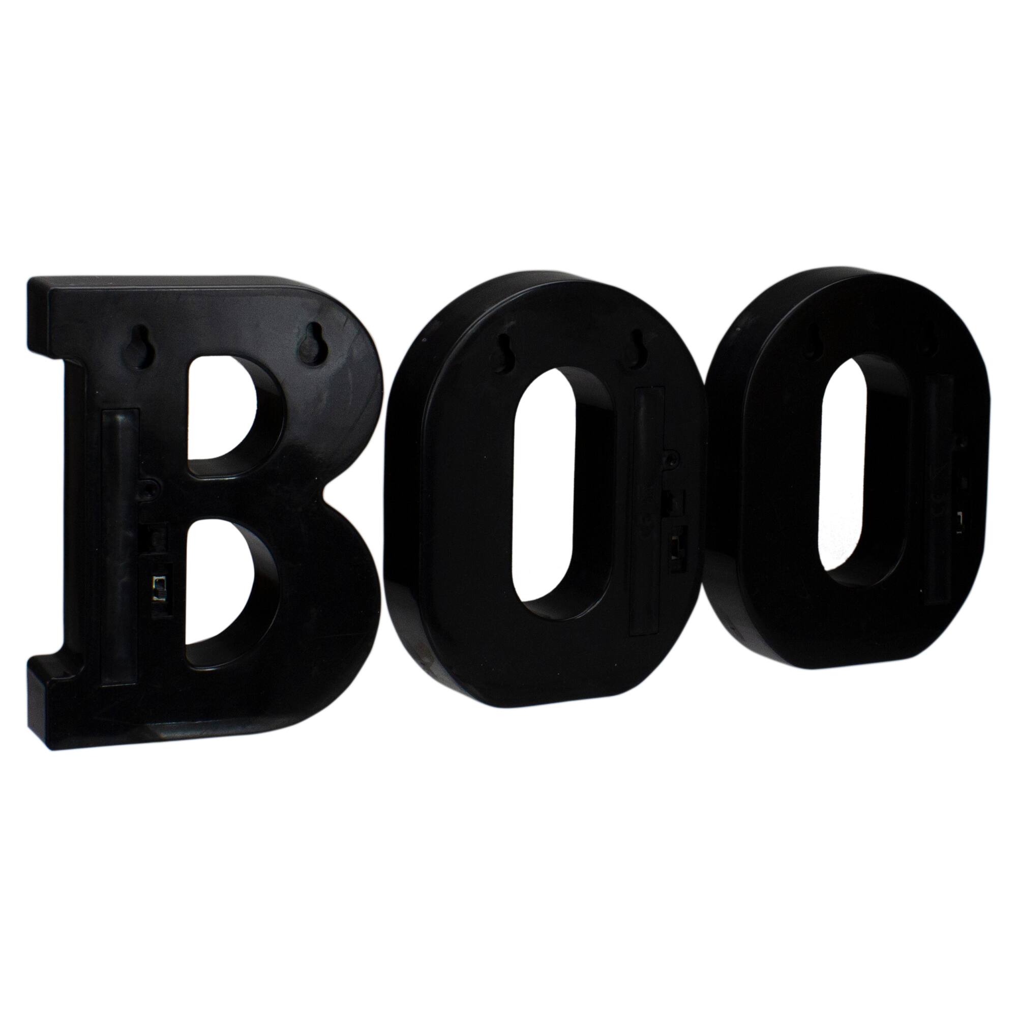 Alt View 4. Northlight - LED Lighted "BOO" Halloween Marquee Sign - 6.5" - Warm White - Black.