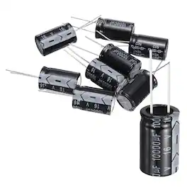 Unique Bargains - 8pcs 10000uF 16V 16x26mm 105C Radial Aluminum Electrolytic Capacitor for TVs LCD Monitor VCD - Black