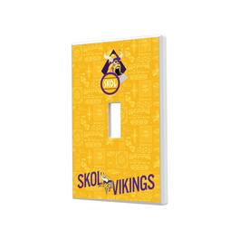 Keyscaper - Minnesota Vikings 2024 Illustrated Limited Edition Single Toggle Light Switch Plate - White