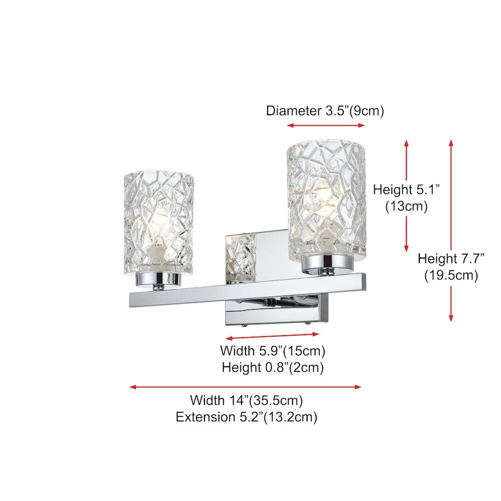 Diameter 3.5" (9cm)  
Height 5.1" (13cm)  
Height 7.7" (19.5cm)  
Width 5.9" (15cm)  
Height 0.8" (2cm)  
Width 14" (35.5cm)  
Extension 5.2" (13.2cm)