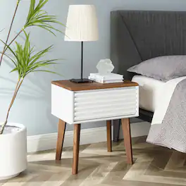 Render End Table by Modway - Walnut White