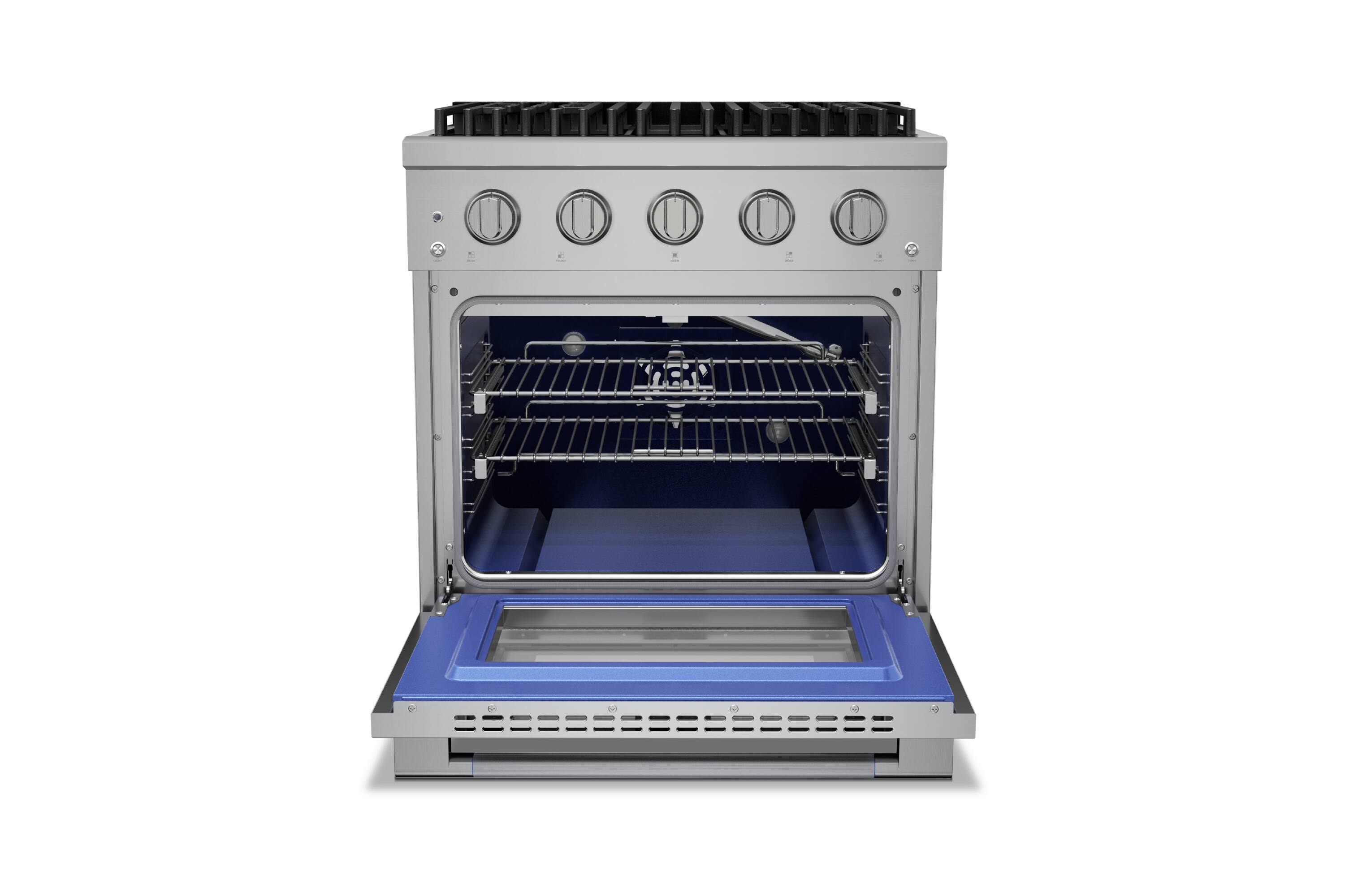Alt View 5. Hauslane - HausPro 30 in. 4 Burners (20,000 BTU) Freestanding Gas Range Range - Stainless Steel.