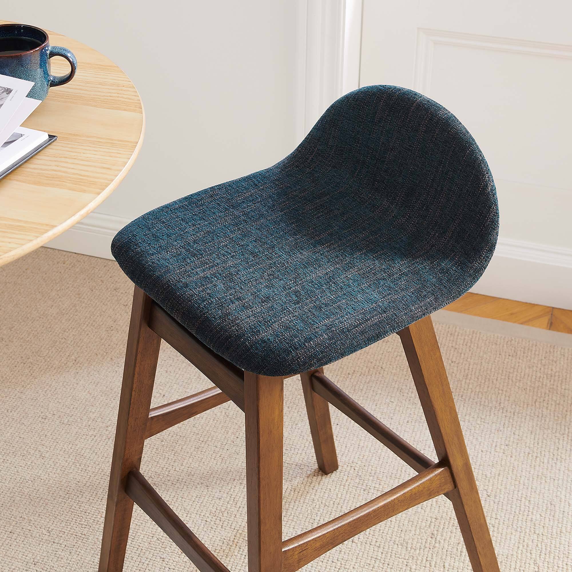 Alt View 6. Modway - Juno Wood Bar Stool Set of 2 - Blue.