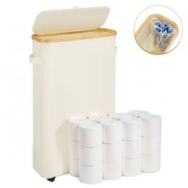 Vicyak - 52L Extra Large Toilet Paper Organizer Basket - Beige