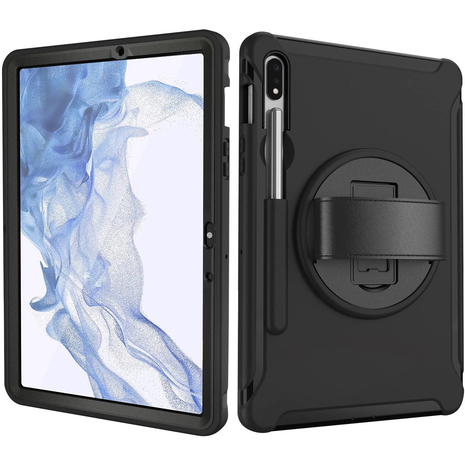 Alt View 12. SaharaCase - PROTECTION Hand Strap Series Case for Samsung Galaxy Tab S8 - Black.