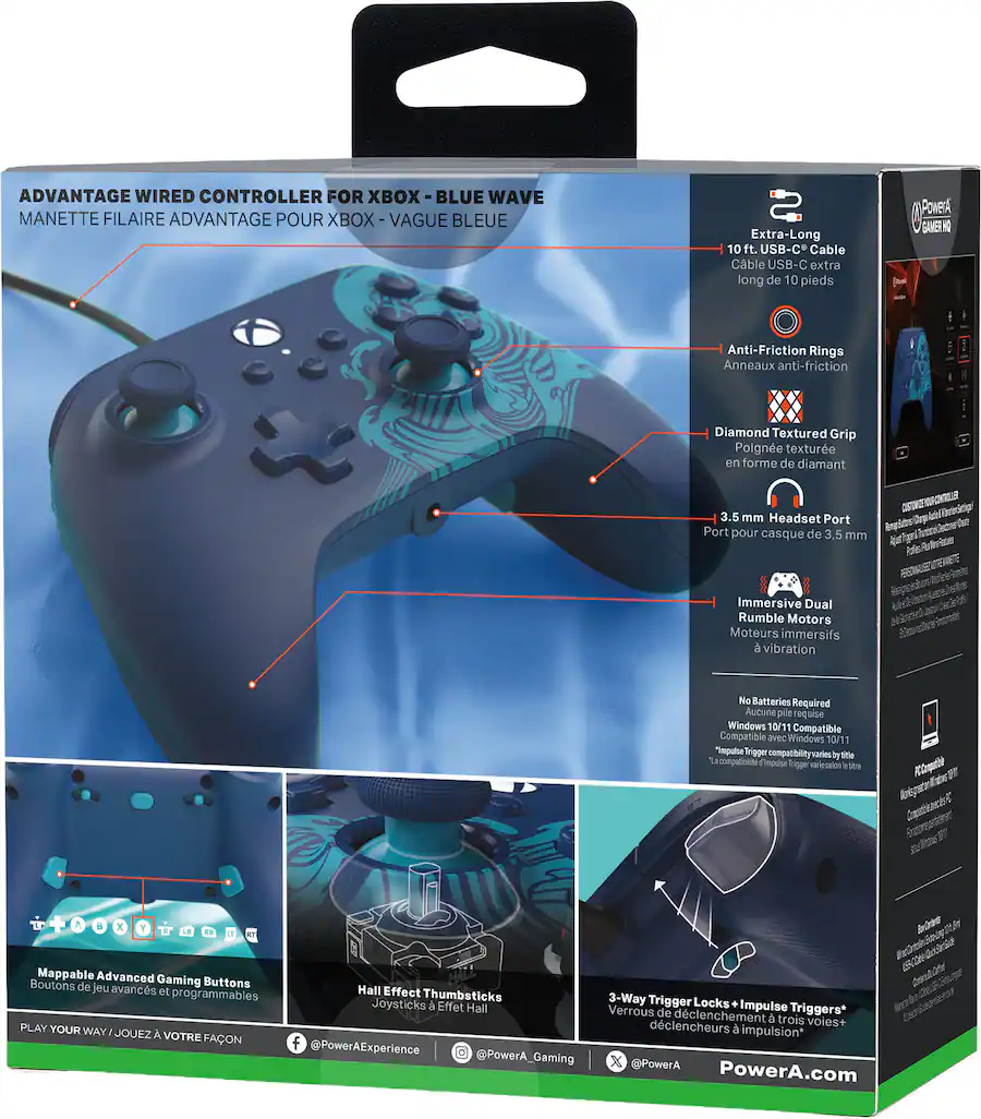 PowerA Advantage Wired Controller for Xbox Series X|S, Xbox One ...