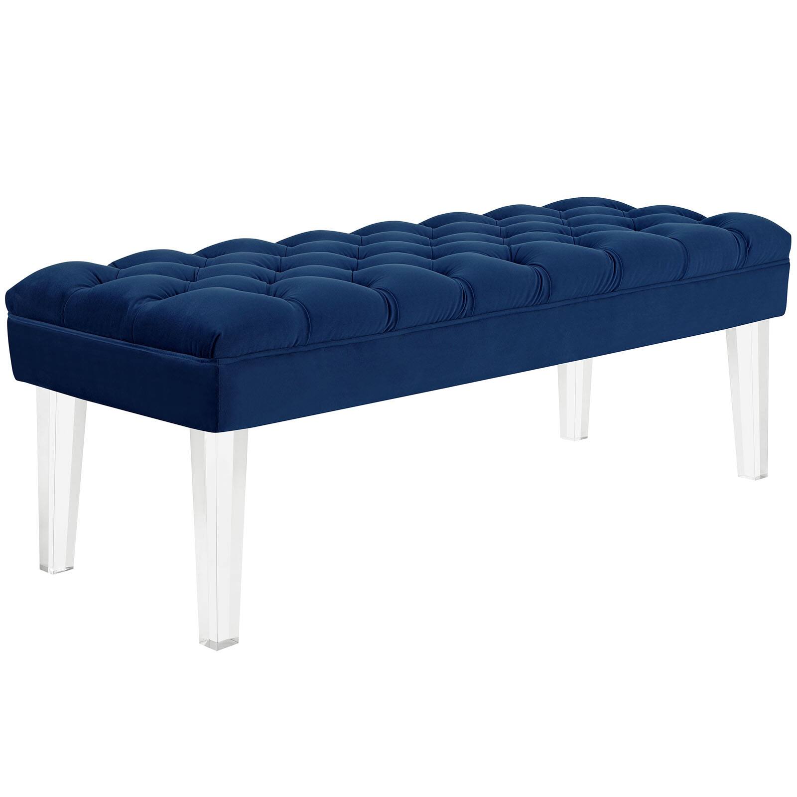 Angle. Modway - Valet Performance Velvet Bench by Modway - Navy.