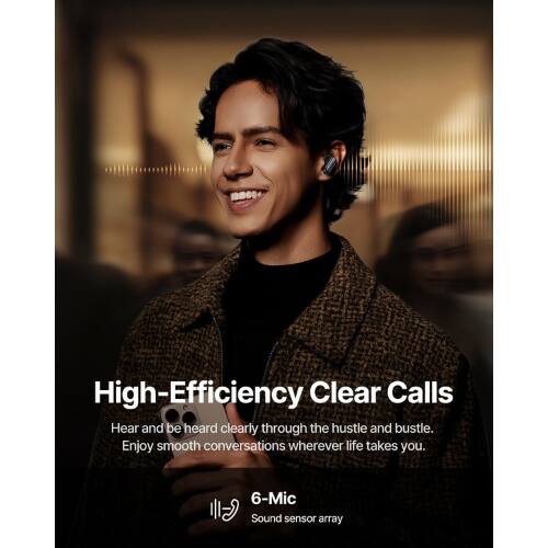 High-Efficiency Clear Calls  
Hear and be heard clearly through the hustle and bustle.  
Enjoy smooth conversations wherever life takes you.  

6-Mic Sound sensor array