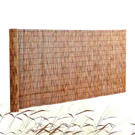 VEVOR - Natural Reed Fencing, 4 ft x 16.4 ft, Reed Screen Curtain Balcony Reed Fence Roll for Outdoor Backyard Patio - Brown