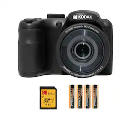 Kodak - PIXPRO AZ255 Astro Zoom 16MP Digital Camera with 128GB SD Bundle - Black