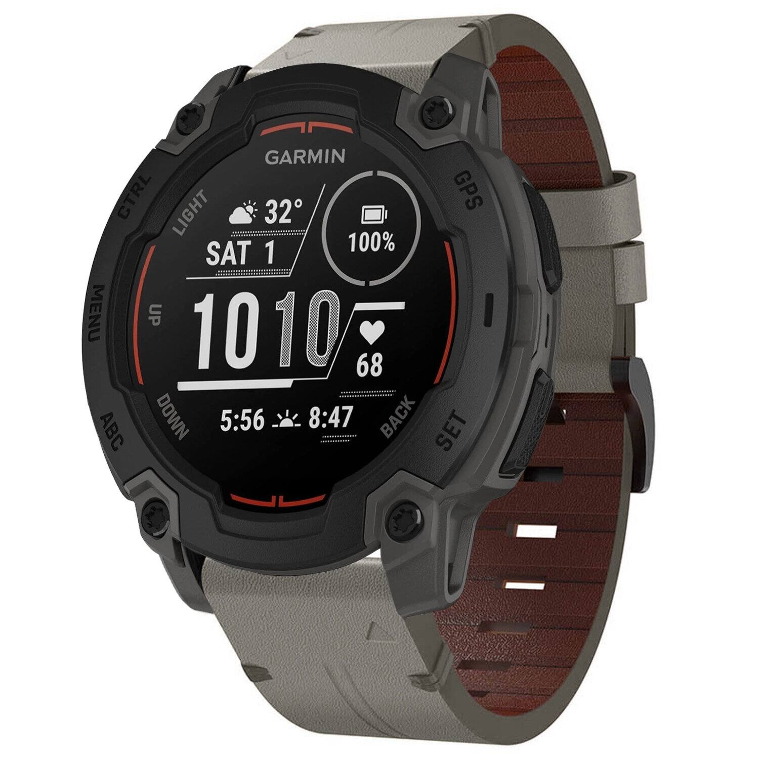 GARMIN CTRL LIGHT 32 GPS 100% SAT 1 MENU UP 10:10 68 ABC DOWN 5:56 8:47 BACK SET