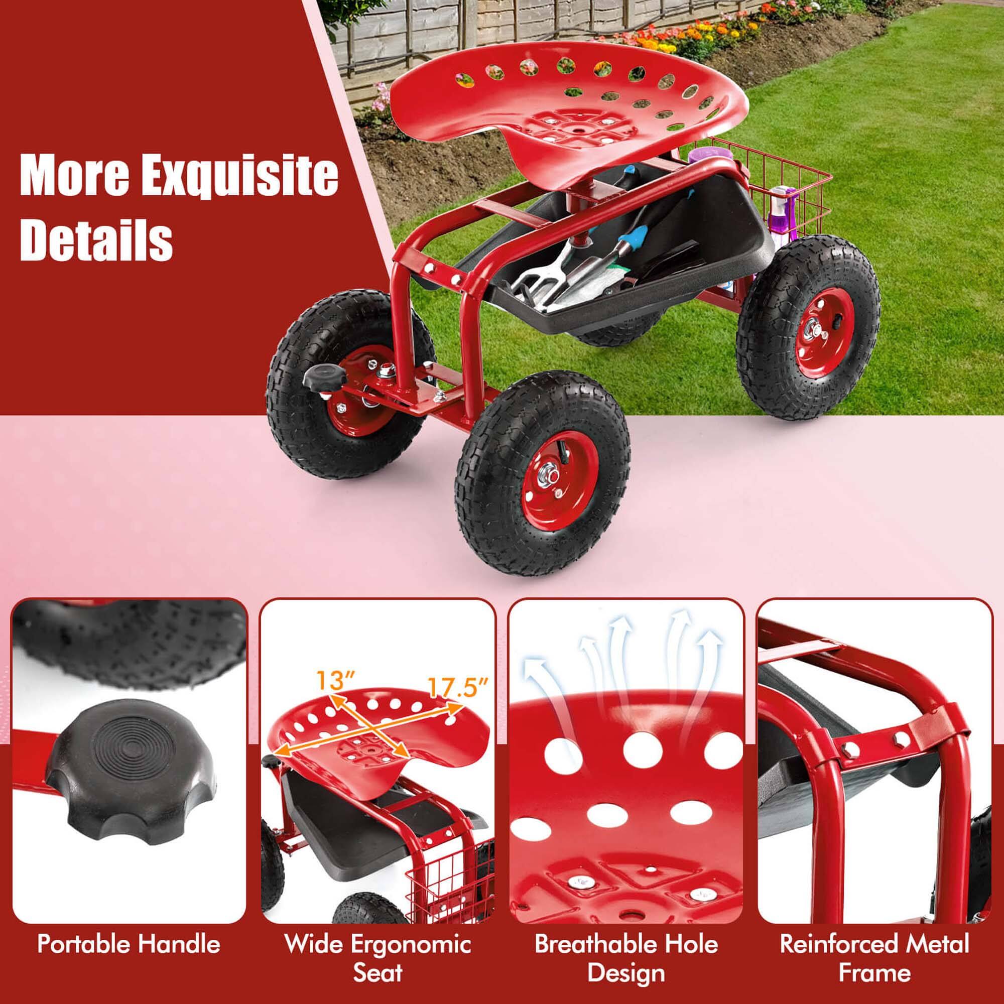 More Exquisite Details

- 13" 17.5" Portable Handle
- Wide Ergonomic Breathable Hole Seat Design
- Reinforced Metal Frame