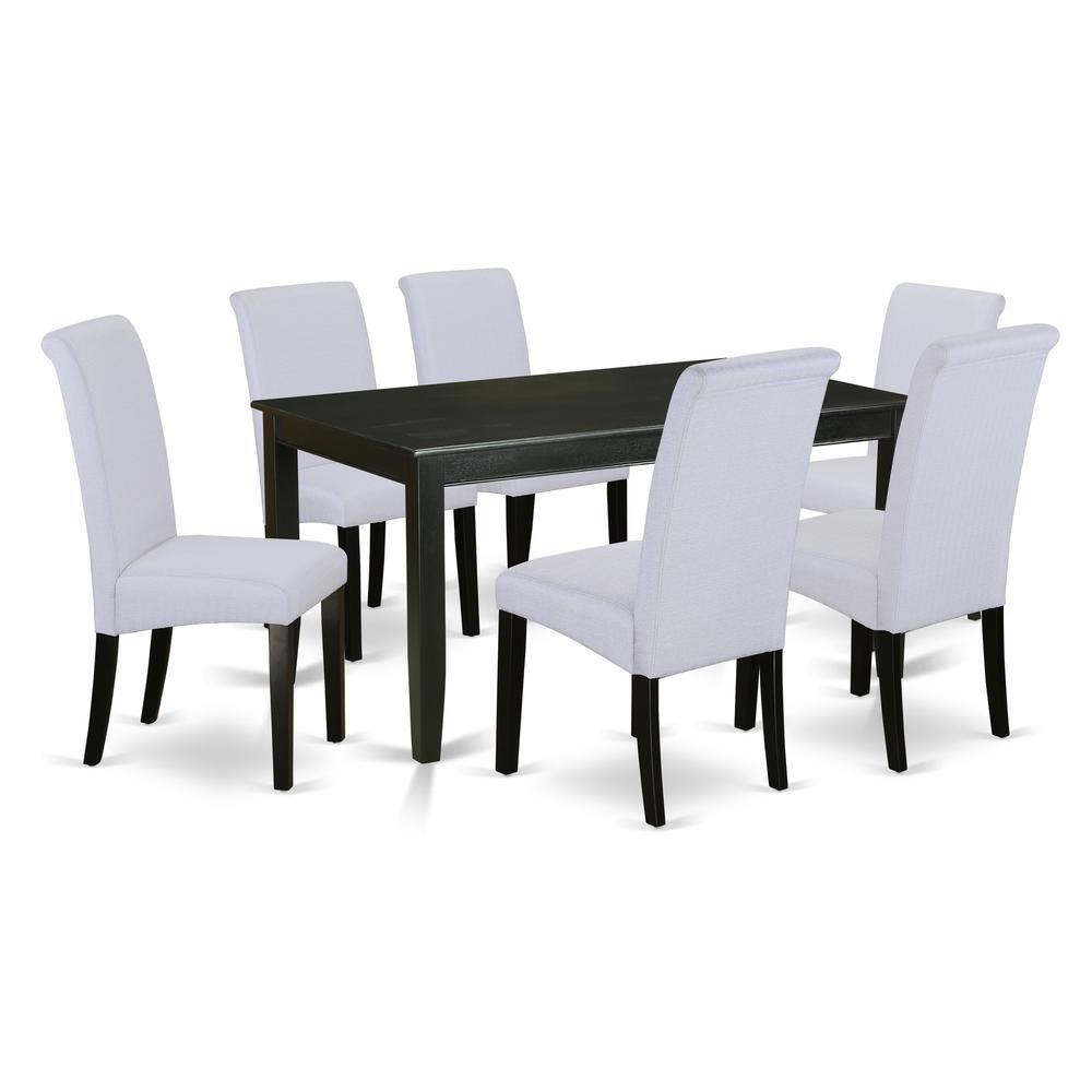Back. East West Furniture - Dining Room Set Black - Brown.