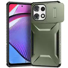 Front. UUCOVER - For Motorola Moto G Power/Moto G Play (2025/2026) Dual Layer Case with Sliding Camera Lens Cover, Drop Protection Shell - Darkgreen.
