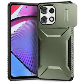UUCOVER - For Motorola Moto G Power/Moto G Play (2025/2026) Dual Layer Case with Sliding Camera Lens Cover, Drop Protection Shell - Darkgreen