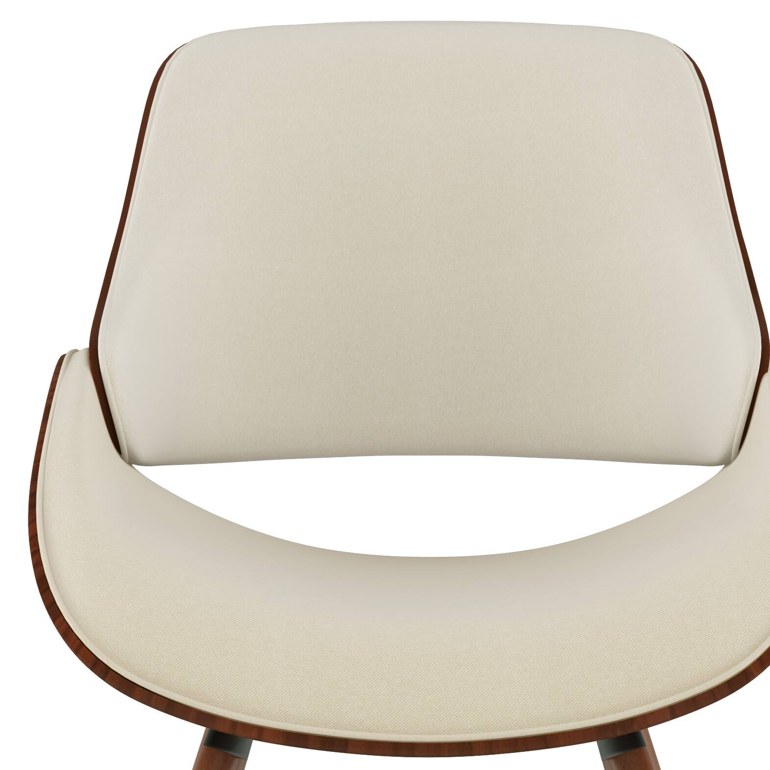 Alt View 11. Simpli Home - Malden Mid Century Modern Bentwood Dining Chair with Wood Back in Cream Faux Leather - Cream.