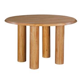 Manhattan Lane - Dining Table, 48 Inch Round Top, 4 Column Pillar Legs - Natural Brown
