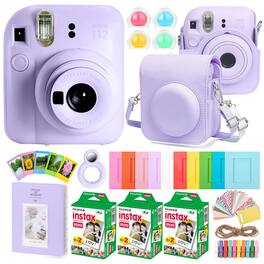 Fujifilm - Instax Mini 12 All-In-One Camera Bundle Accessory Gift Set - Lilac Purple